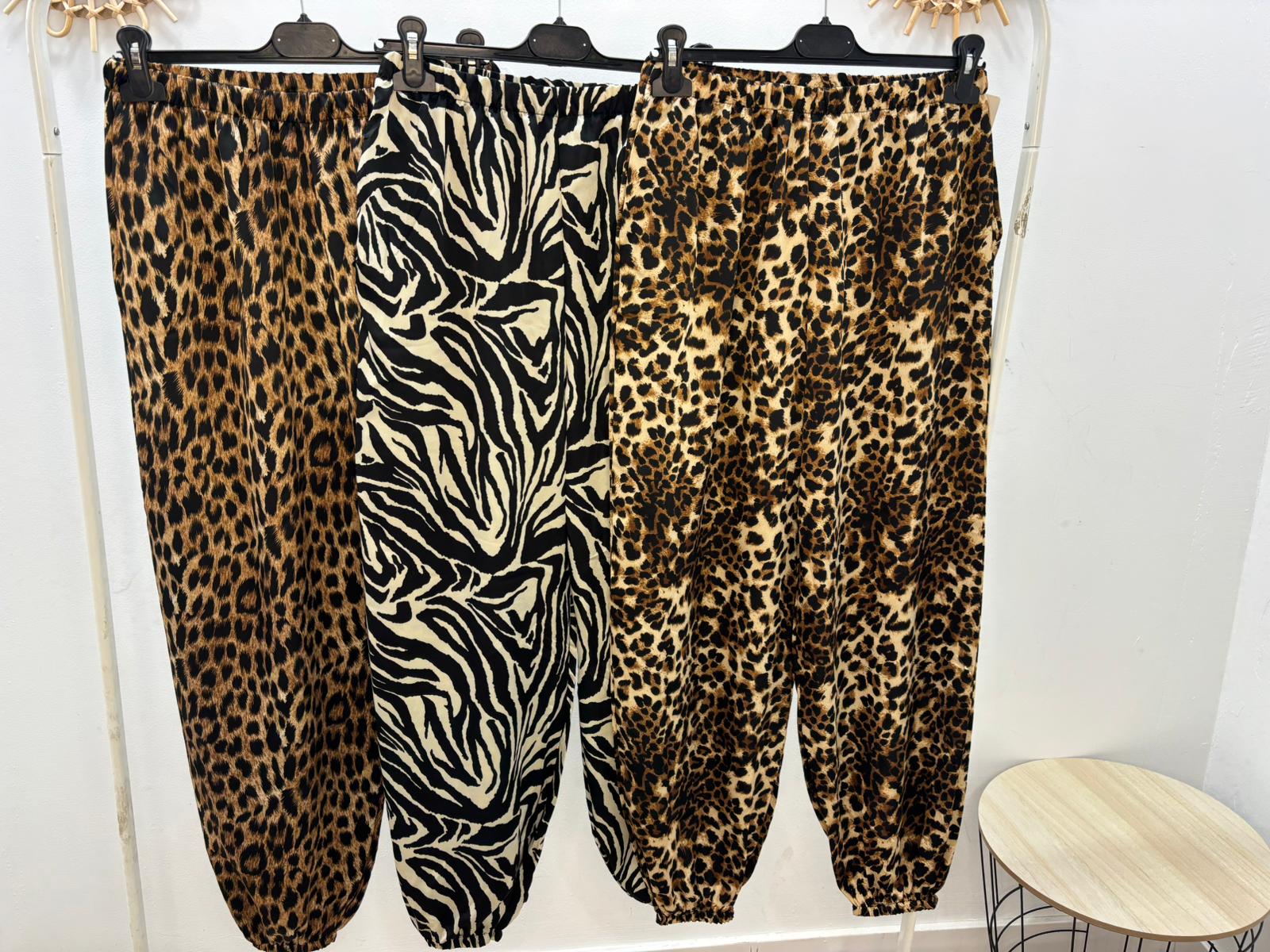 pantalon bombacho satinado cebra