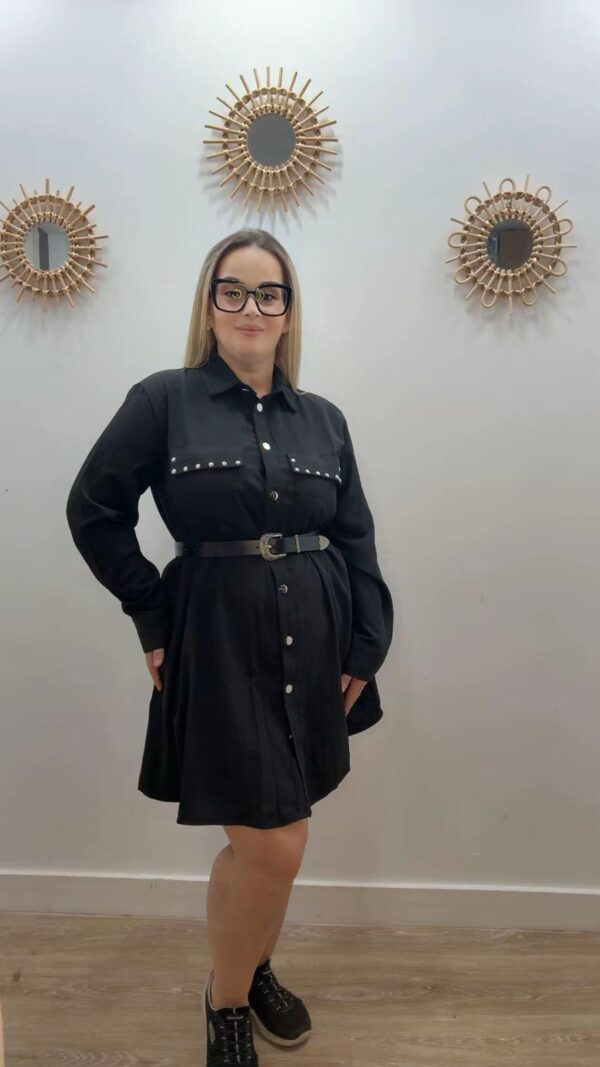 vestido dakota tachuelas negro